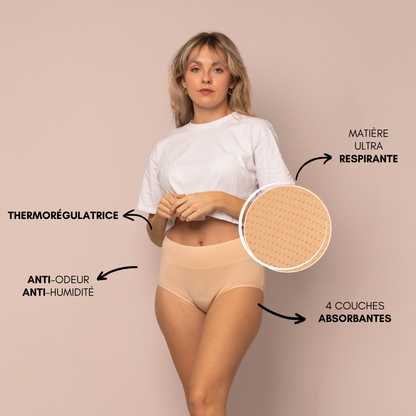 3 Aurore respirantes + 2 Céleste respirantes beiges (taille haute)
